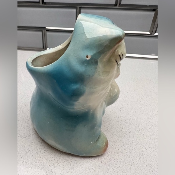 Vintage Persian Cat Kitten Planter MCM 1950s Mid-Century Modern Blue Bud Vase - Picture 4 of 16